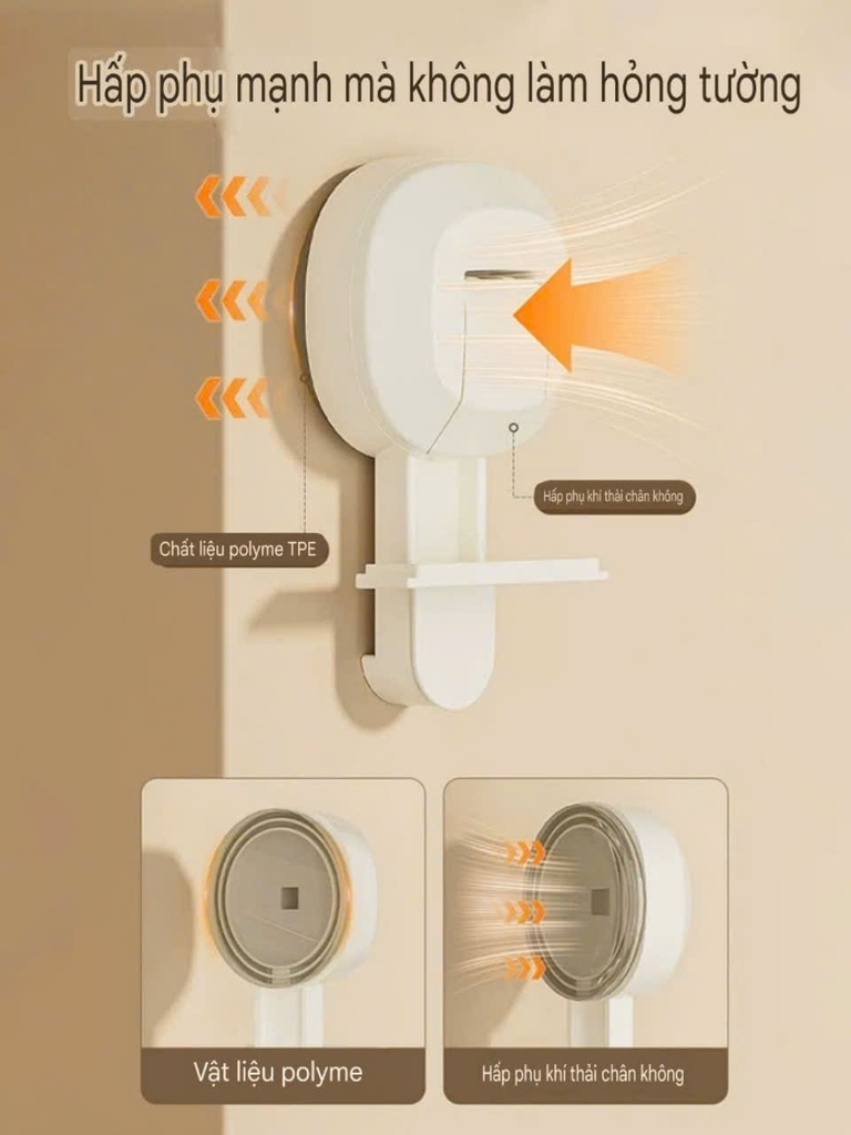 Giá đỡ nắp nồi hình tam giác kiểu hút tường