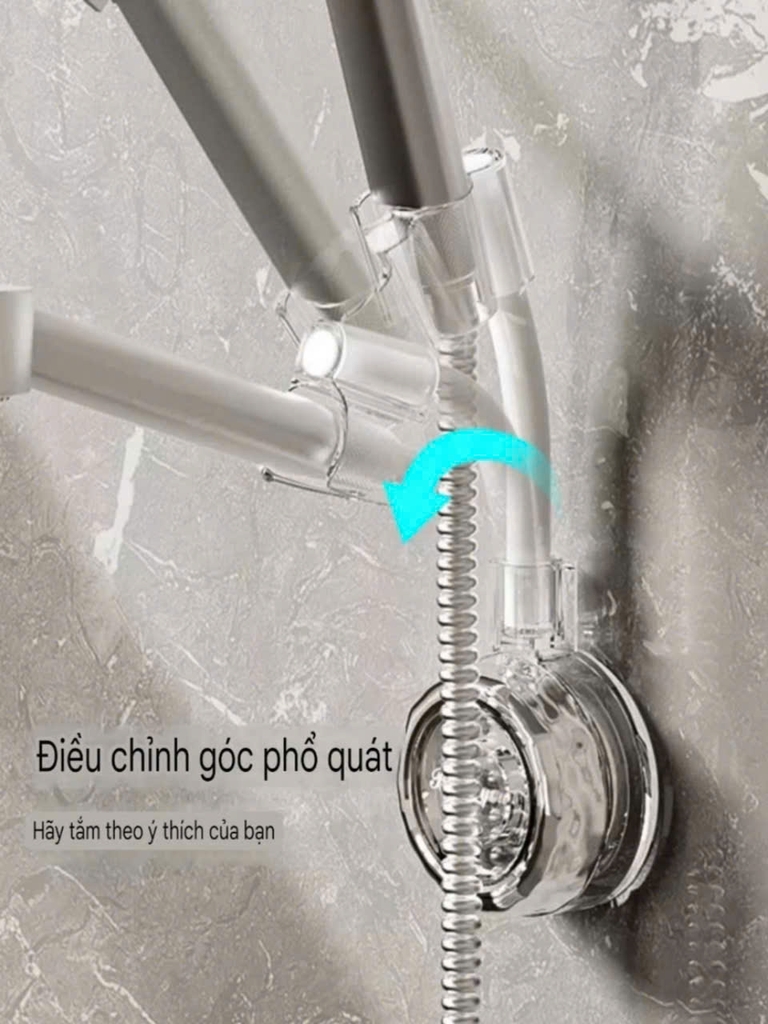 Giá đỡ vòi sen xoay 4 hướng kiểu hút tường
