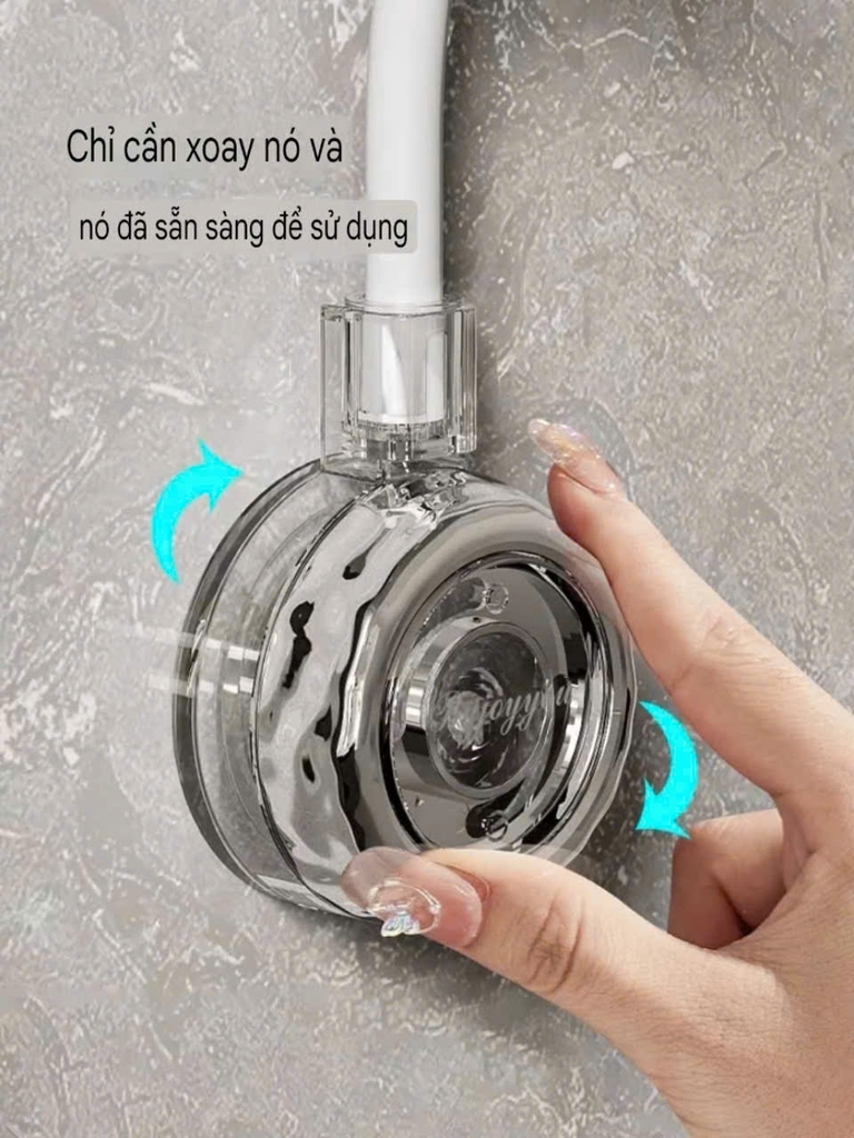 Giá đỡ vòi sen xoay 4 hướng kiểu hút tường