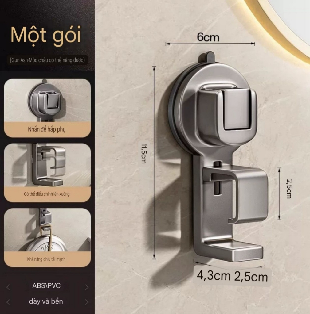 Móc treo thau chậu loại hút tường