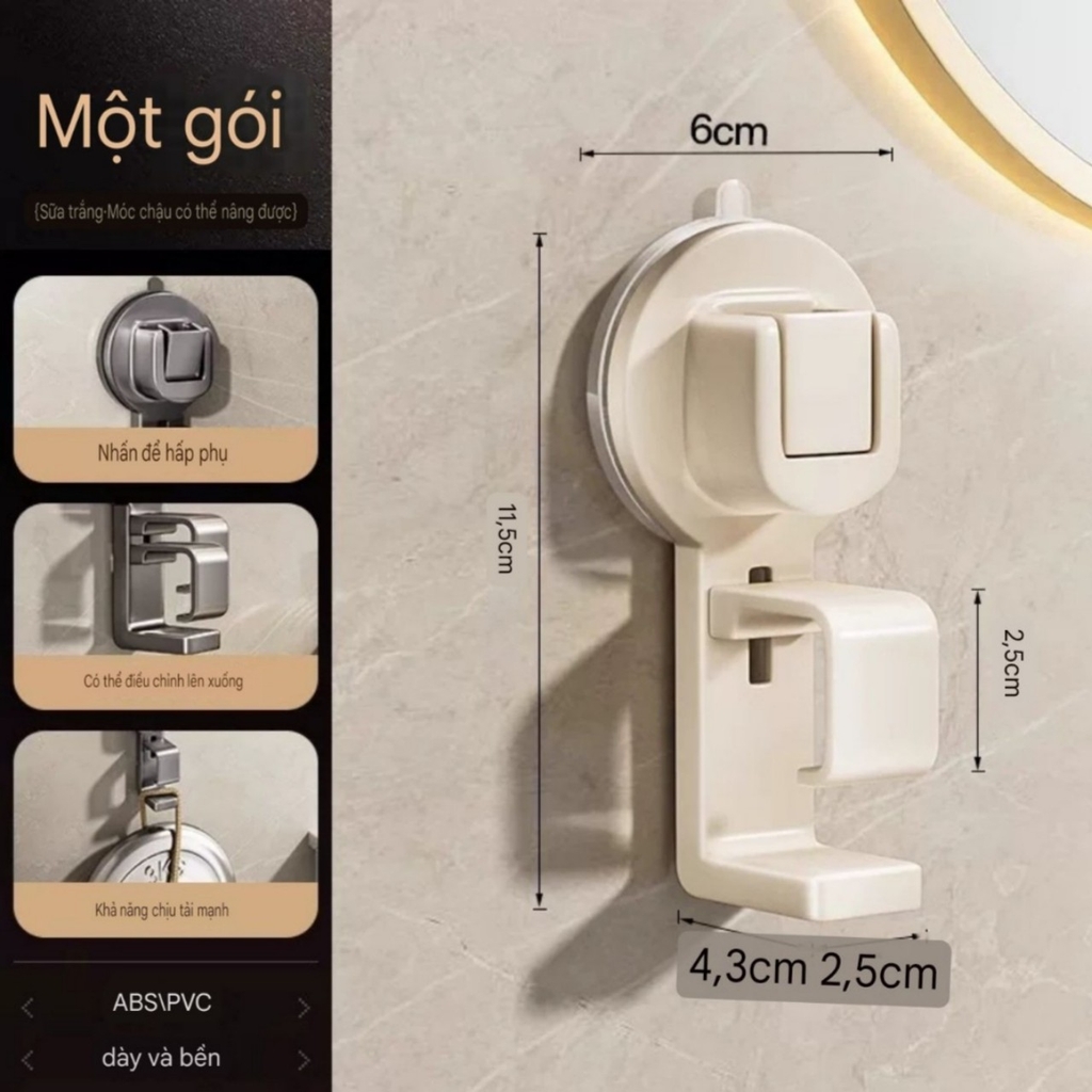 Móc treo thau chậu loại hút tường