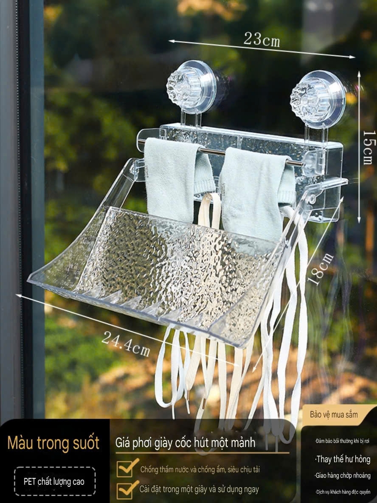 Giá phơi giày dép ở ban công