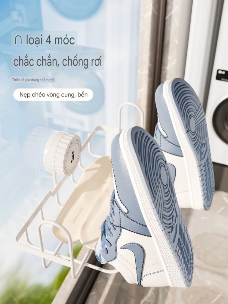 Giá phơi khô giày dép loại hút tường