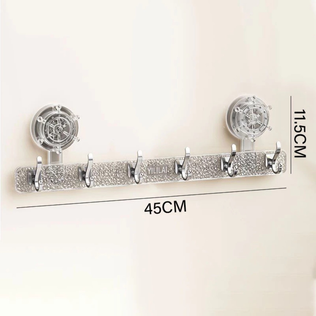 Cây treo đồ có 6 móc loại hút tường