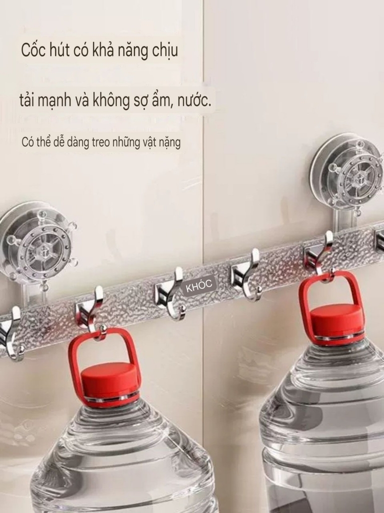 Cây treo đồ có 6 móc loại hút tường