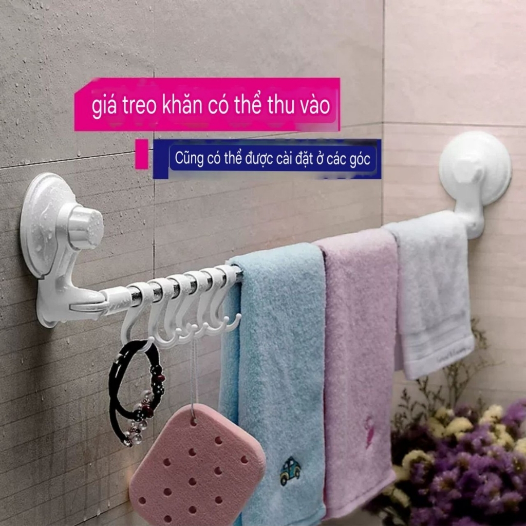 Thanh treo khăn tắm không cần khoan tường