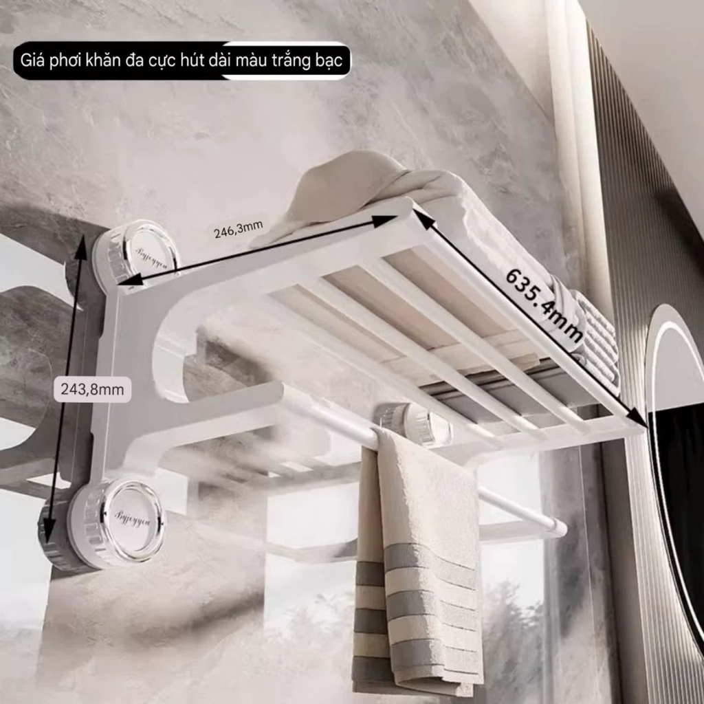 Giá treo khăn loại 4 chân hút tường