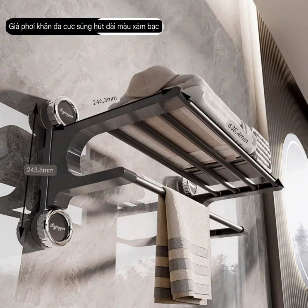 Giá treo khăn loại 4 chân hút tường