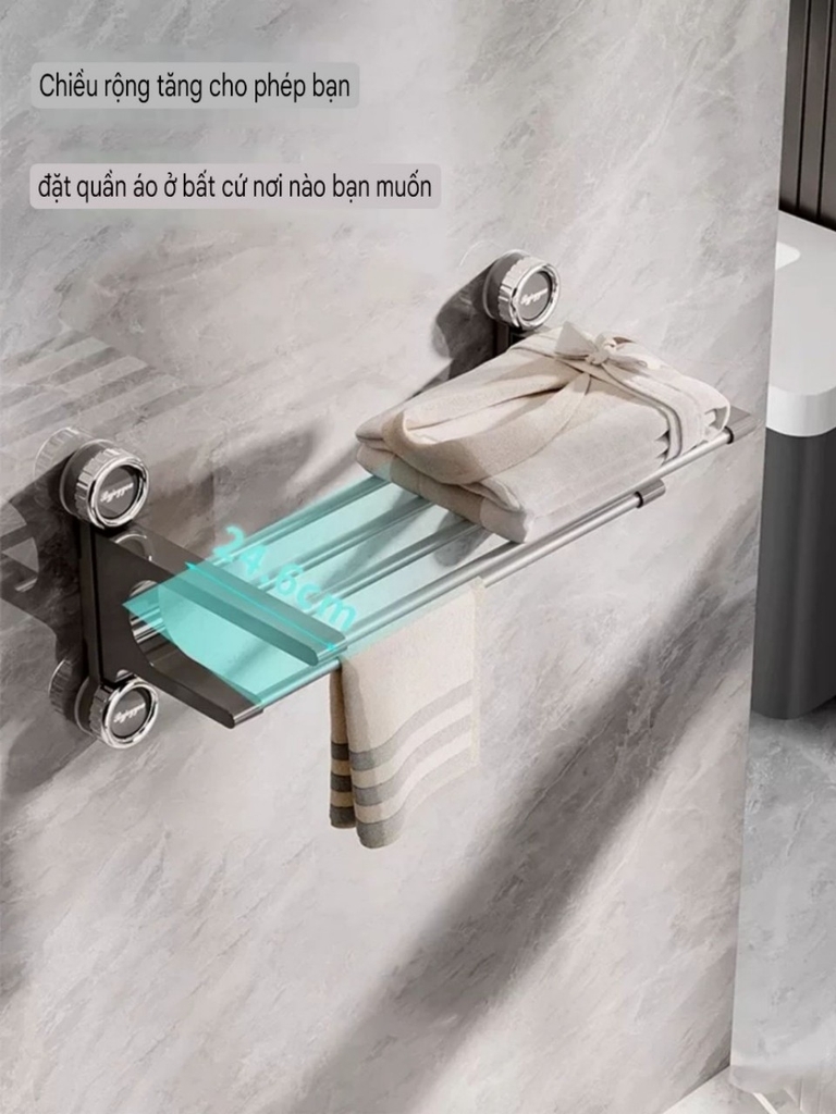 Giá treo khăn loại 4 chân hút tường