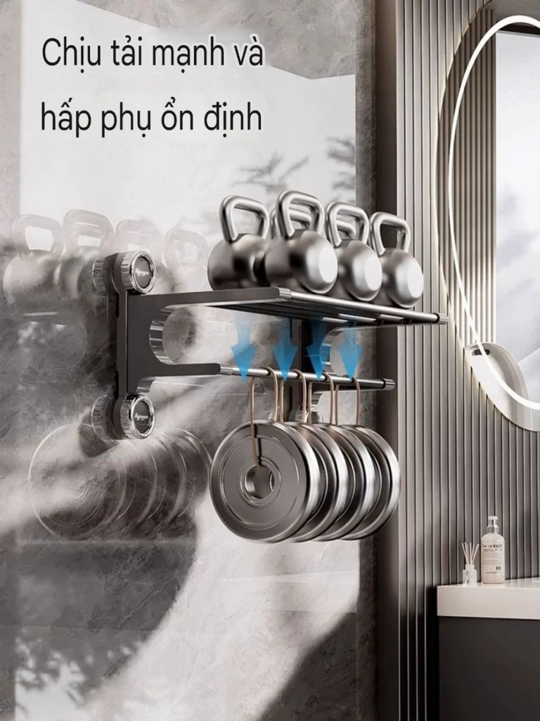Giá treo khăn loại 4 chân hút tường