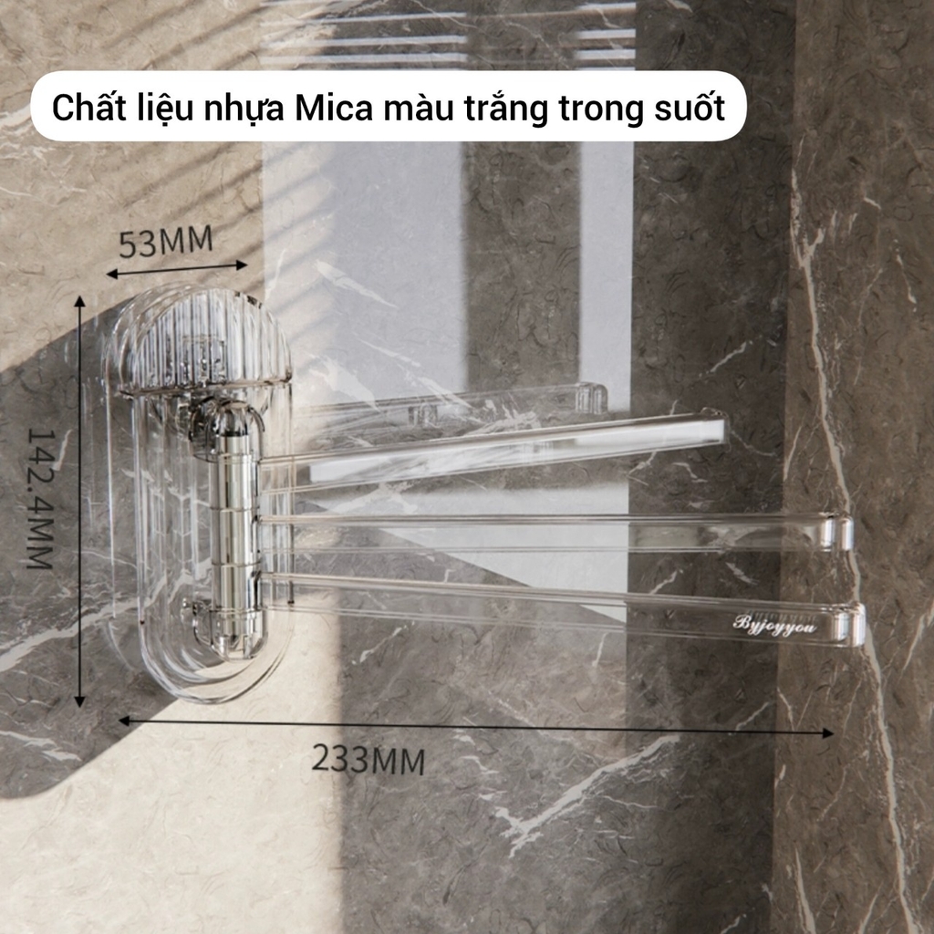 Giá treo khăn nhà bếp có 3 nhánh loại hút tường