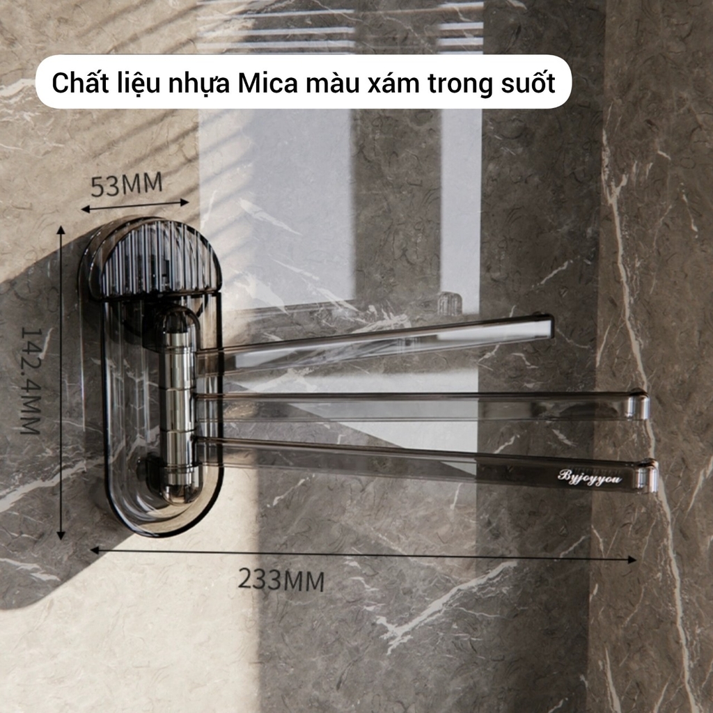 Giá treo khăn nhà bếp có 3 nhánh loại hút tường