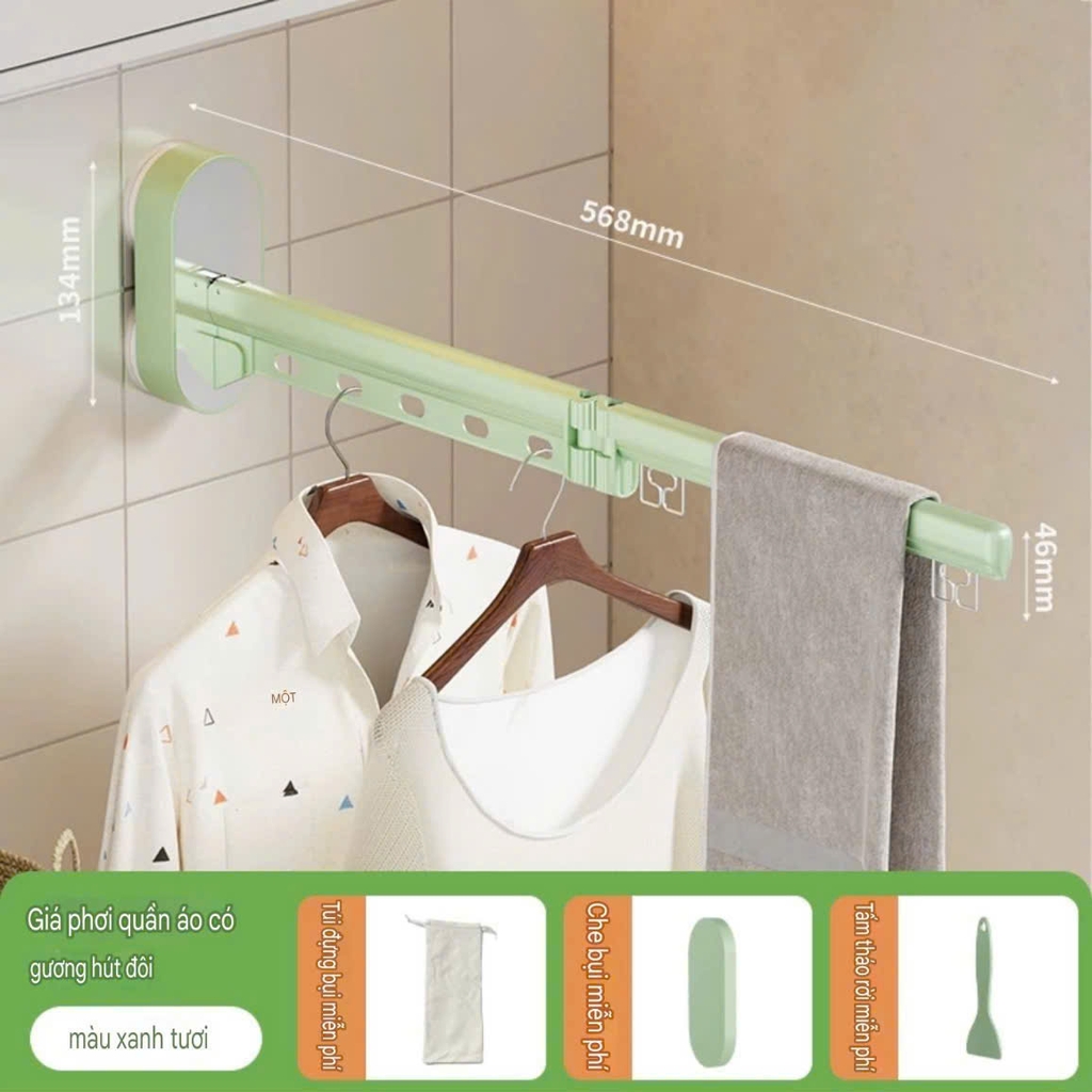 Giá treo quần áo kiểu hút tường