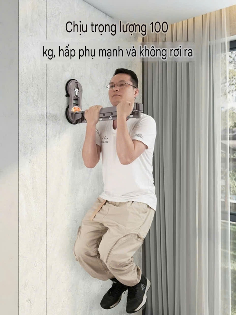 Giàn phơi quần áo hợp kim nhôm kiểu hút tường