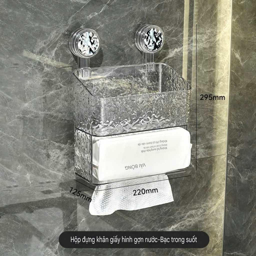 Hộp 2 tầng đựng mỹ phẩm và khăn giấy