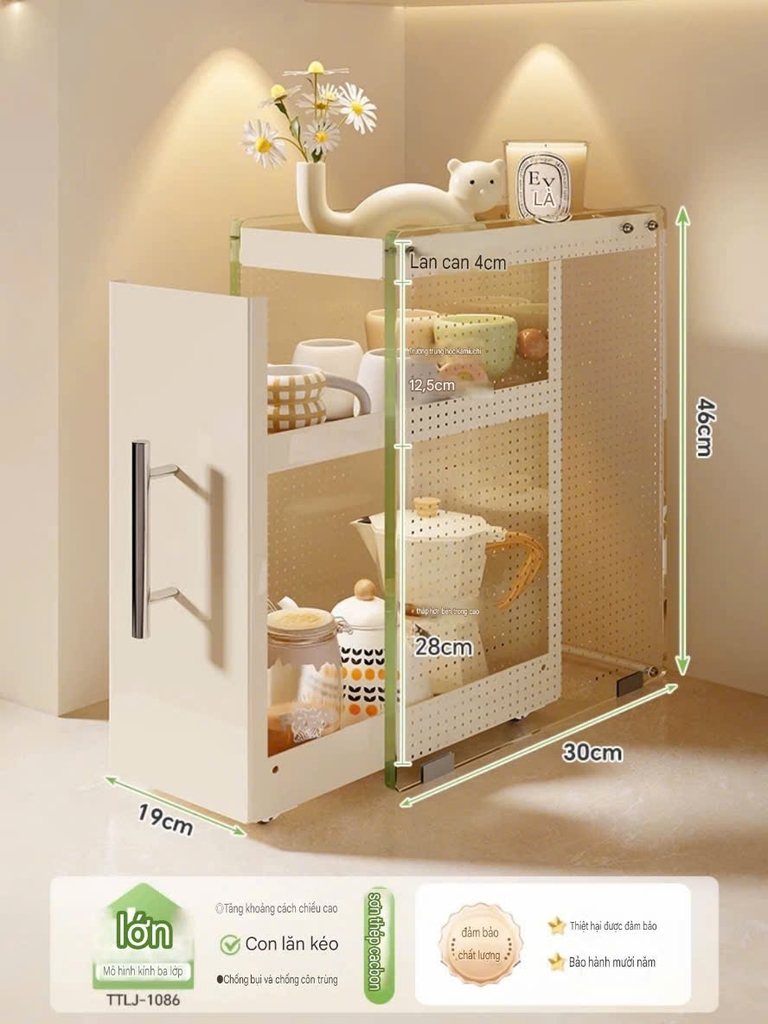 Hộp 3 tầng kéo ra để đồ nhà bếp