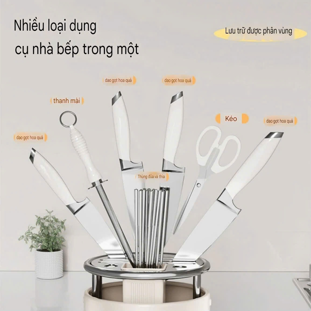  Hộp để dao kéo muỗng đũa xoay 360 độ