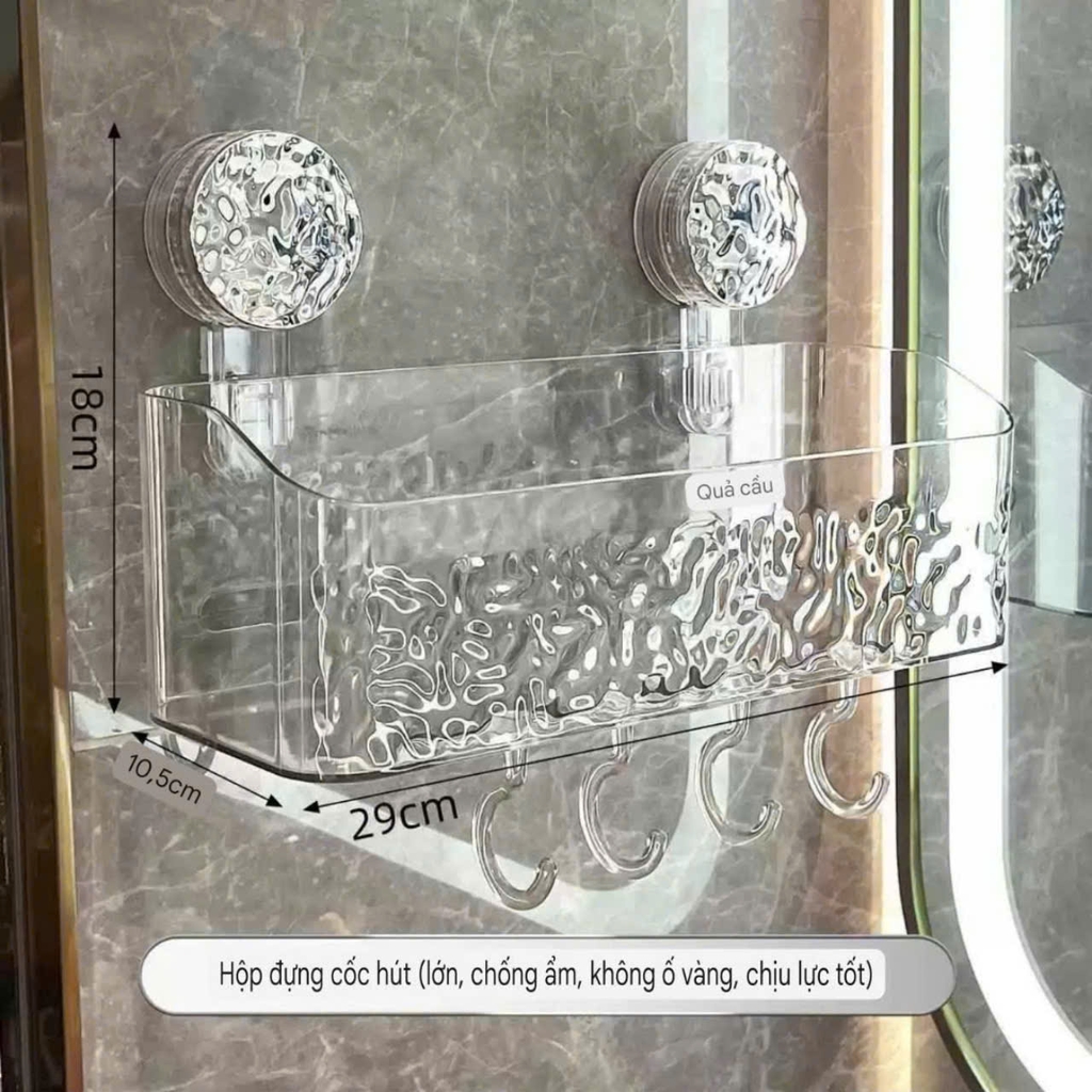 Hộp để đồ nhà bếp, nhà tắm nhựa Mica vân sóng nước