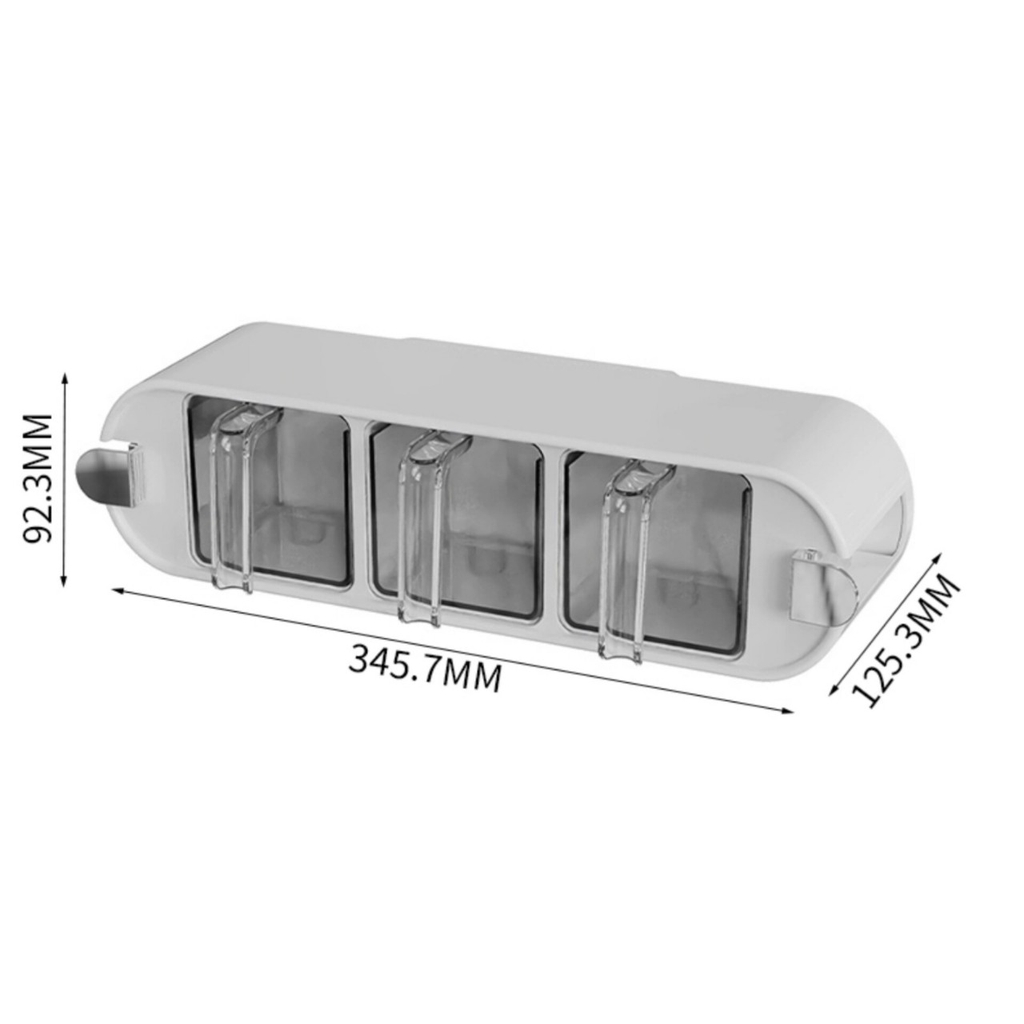 Hộp để gia vị 3 ngăn kiểu hút tường