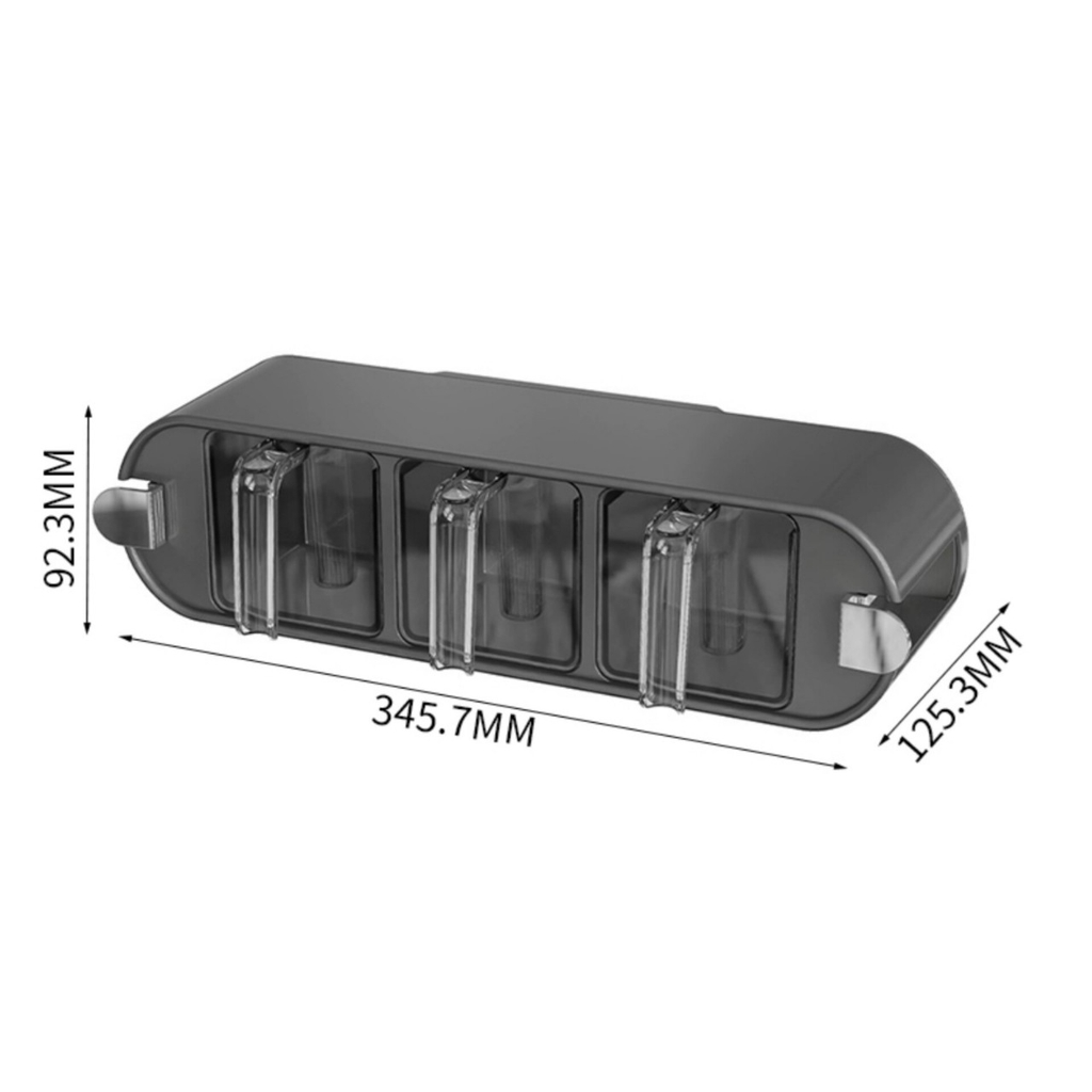 Hộp để gia vị 3 ngăn kiểu hút tường