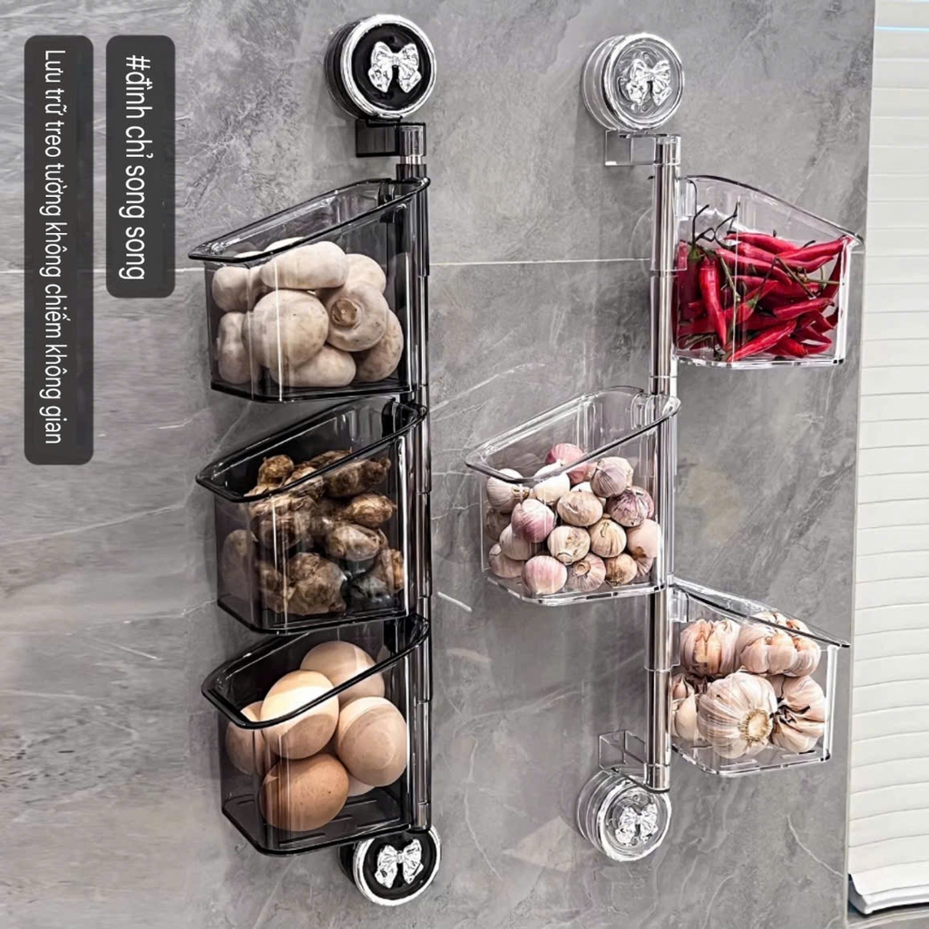 Hộp để hành tỏi 3 tầng xoay 180 độ