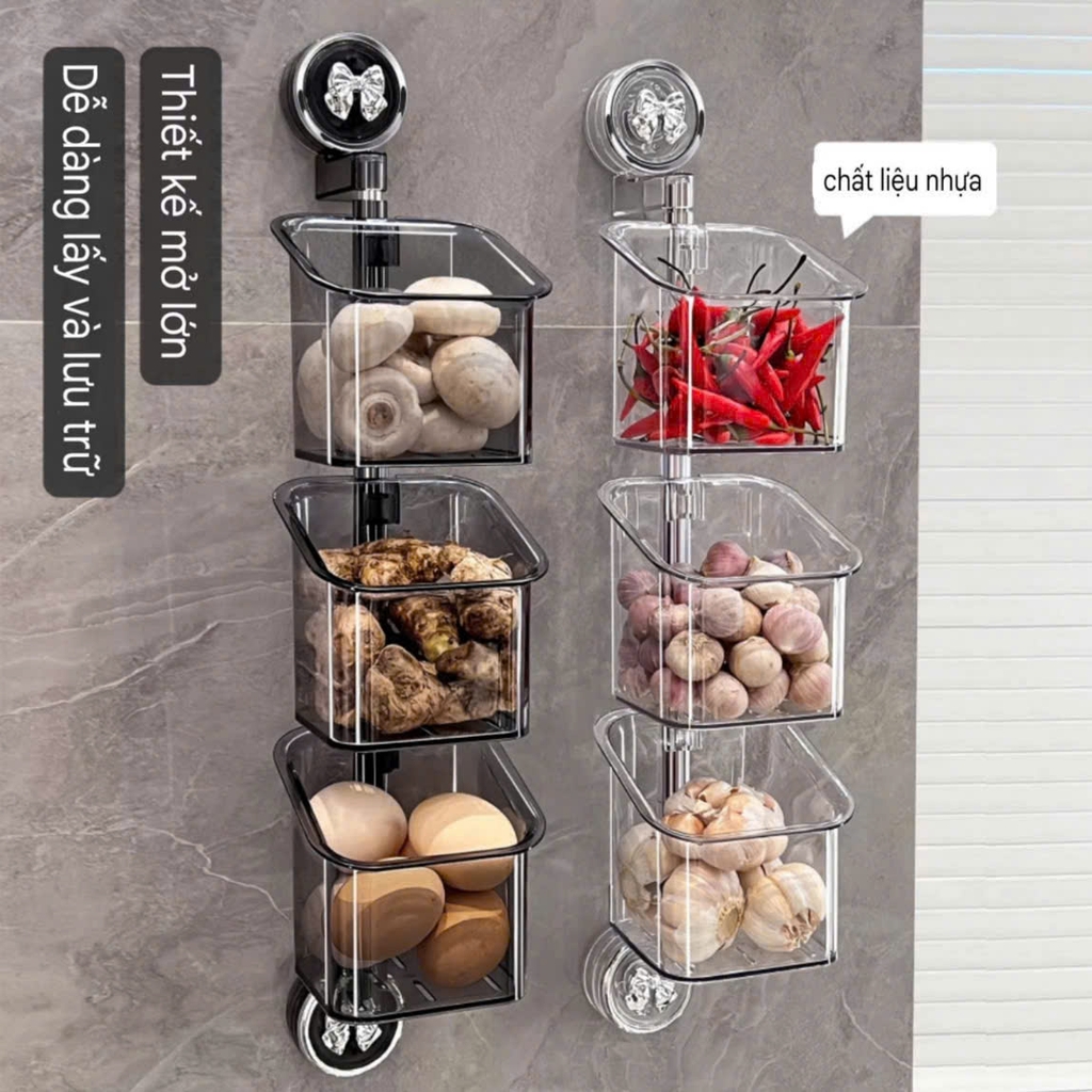 Hộp để hành tỏi 3 tầng xoay 180 độ