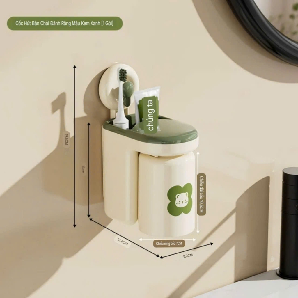 Hộp để kem đánh răng và bàn chải loại hút tường
