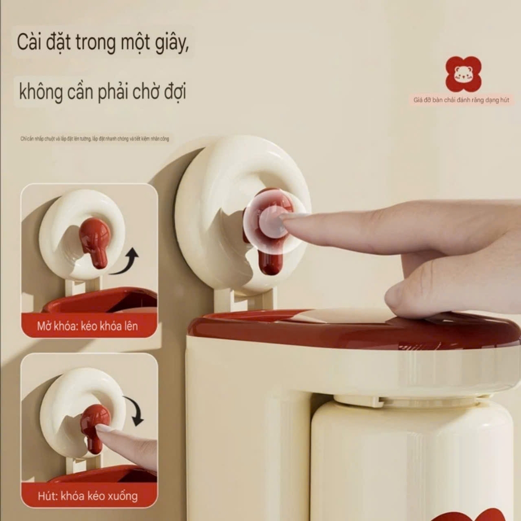 Hộp để kem đánh răng và bàn chải loại hút tường