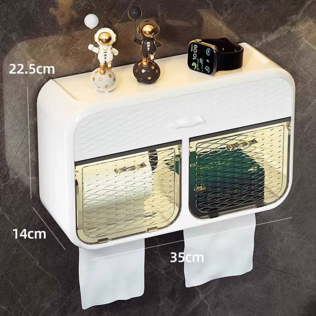 Hộp để khăn giấy 2 ngăn loại dán tường