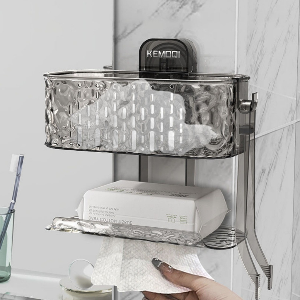 Hộp để khăn giấy 2 tầng kiểu hút tường