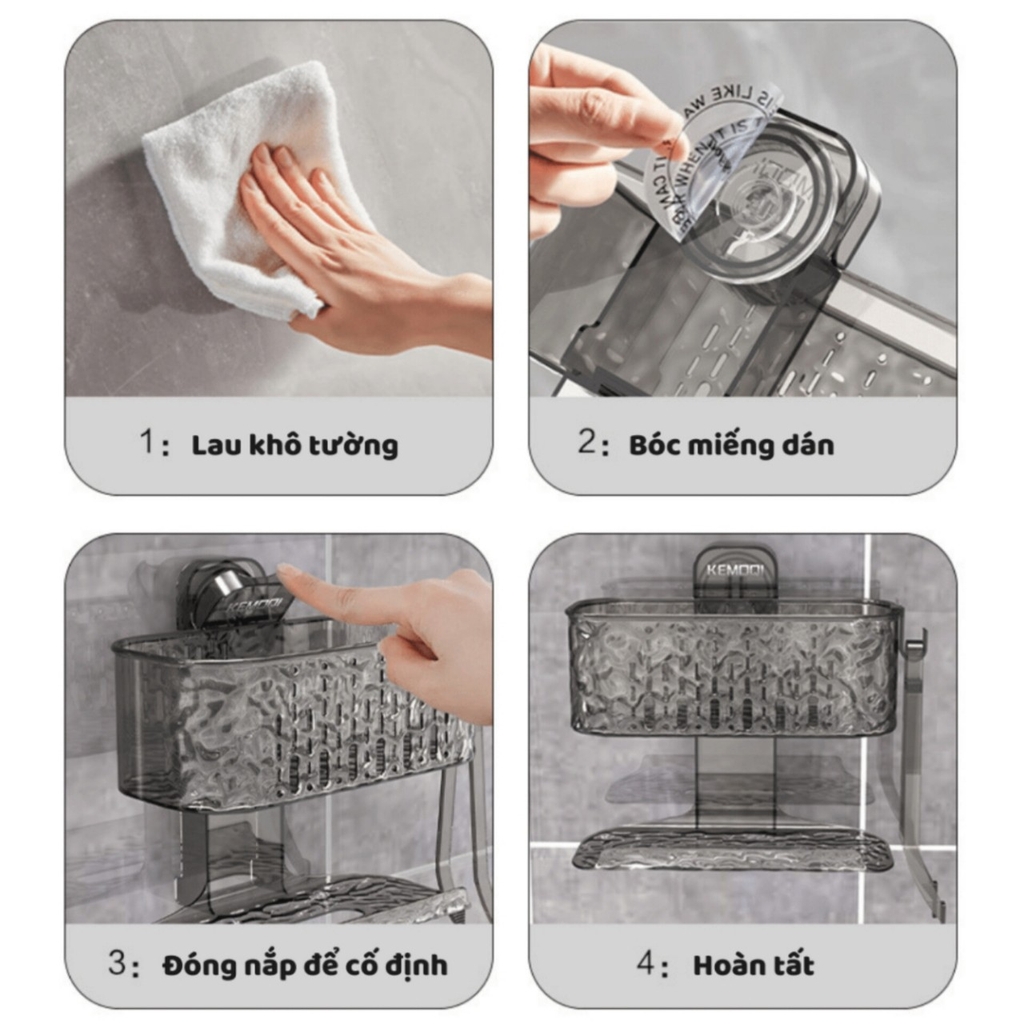 Hộp để khăn giấy 2 tầng kiểu hút tường