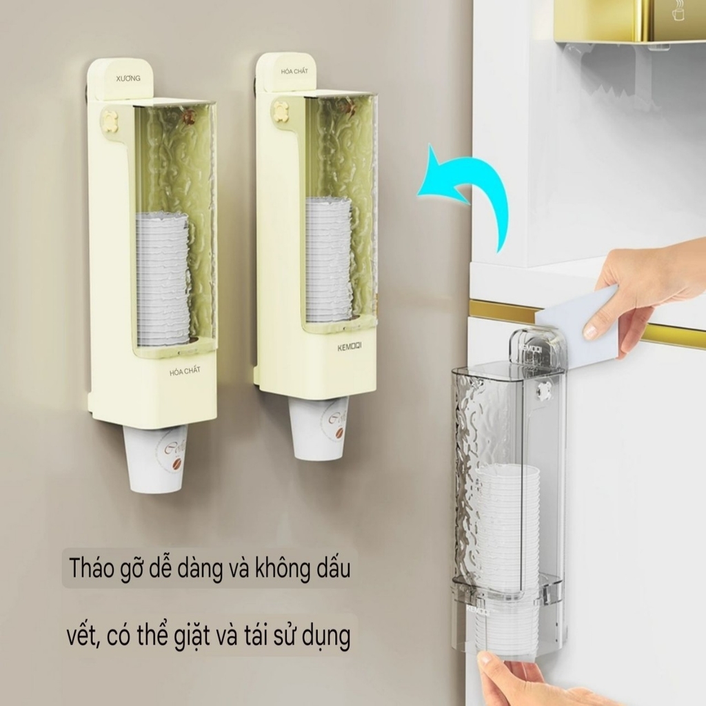 Hộp để ly cốc kiểu hút tường
