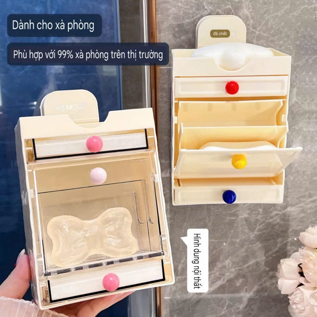 Hộp để xà phòng có nắp đậy và miếng bọt biển
