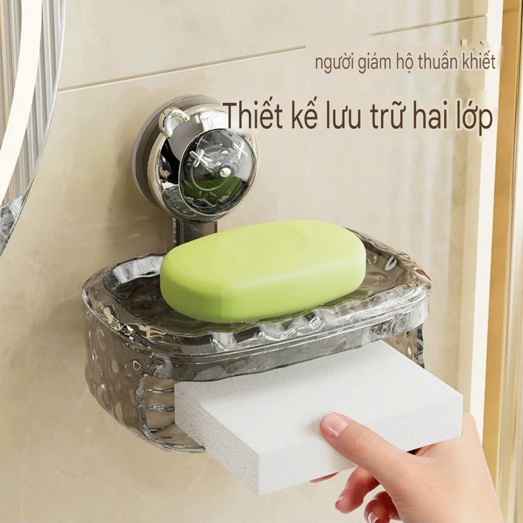 Hộp để xà phòng cốc hút tường hình gấu