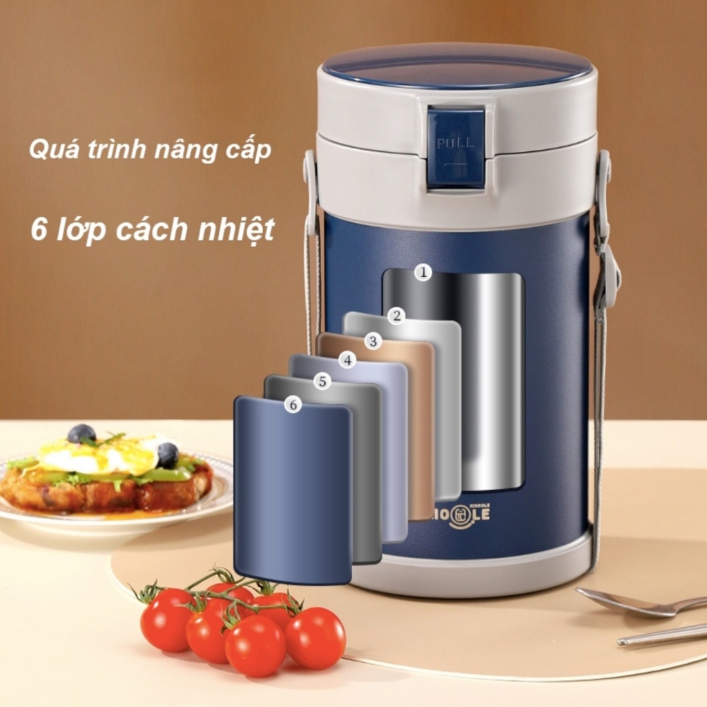 Hộp đựng cơm giữ nhiệt inox 304 có 4 ngăn