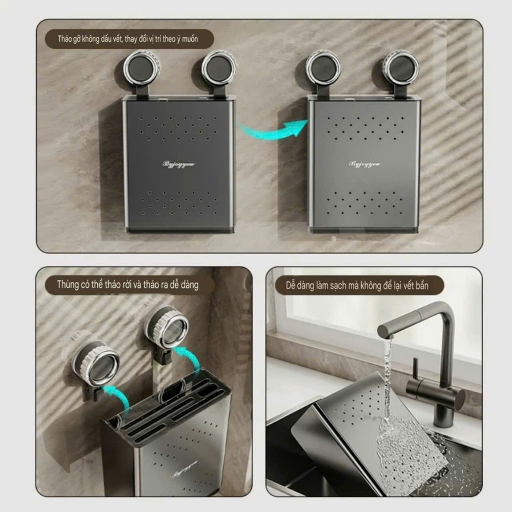 Hộp đựng dao bằng hợp kim nhôm kiểu hút tường