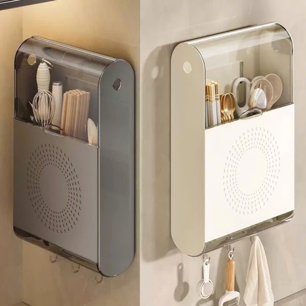 Hộp đựng đũa dán tường kiểu hình vuông