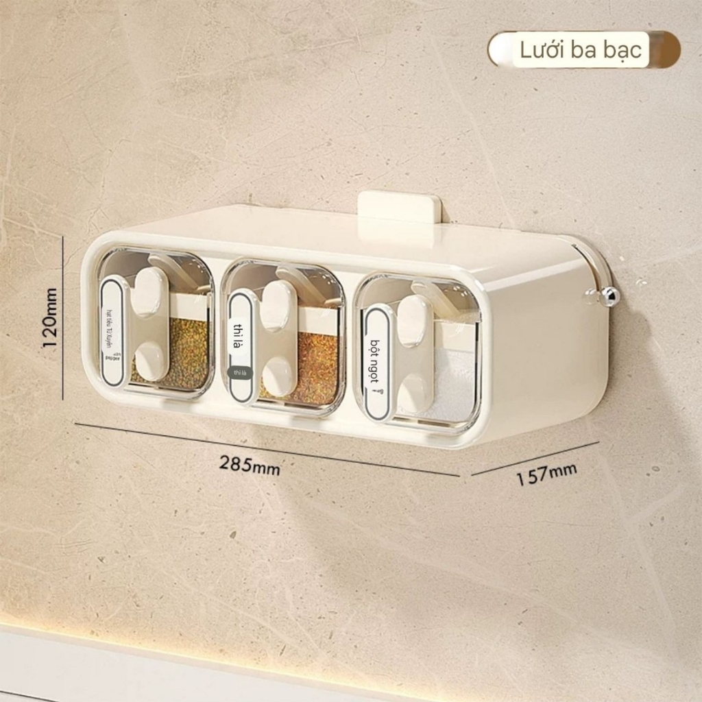 Hộp đựng gia vị nhà bếp loại hút tường