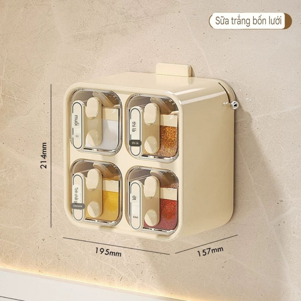 Hộp đựng gia vị nhà bếp loại hút tường