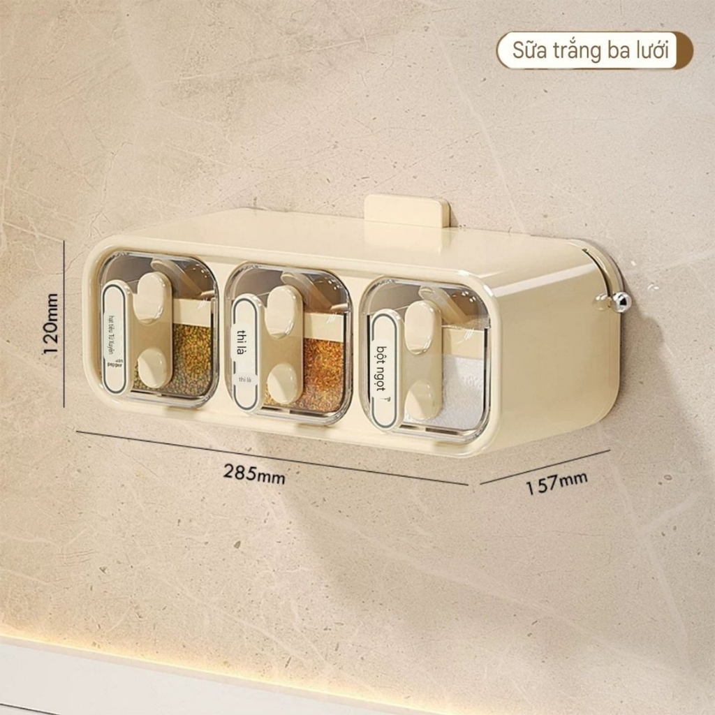 Hộp đựng gia vị nhà bếp loại hút tường