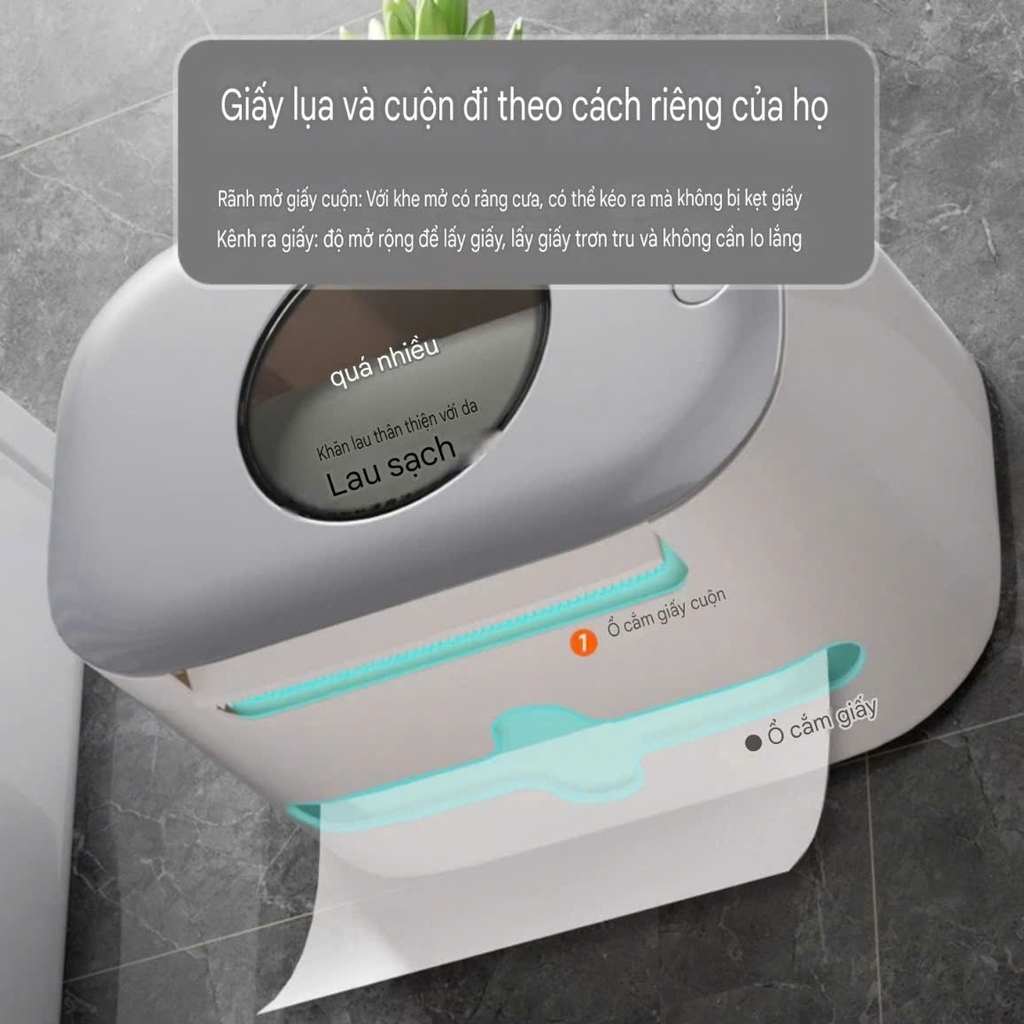 Hộp đựng giấy cuộn loại hút tường