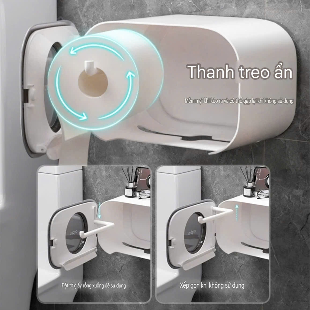 Hộp đựng giấy cuộn loại hút tường