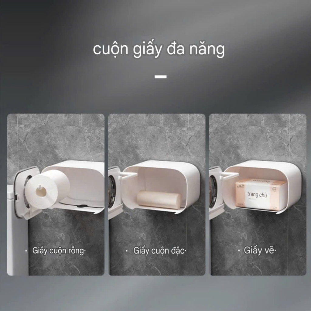 Hộp đựng giấy cuộn loại hút tường