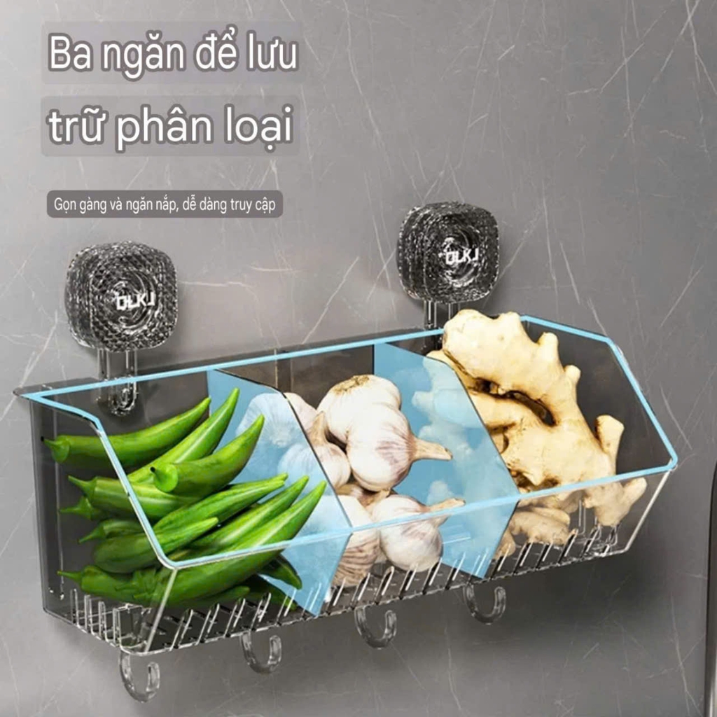 Hộp đựng hành tỏi kiểu hút tường