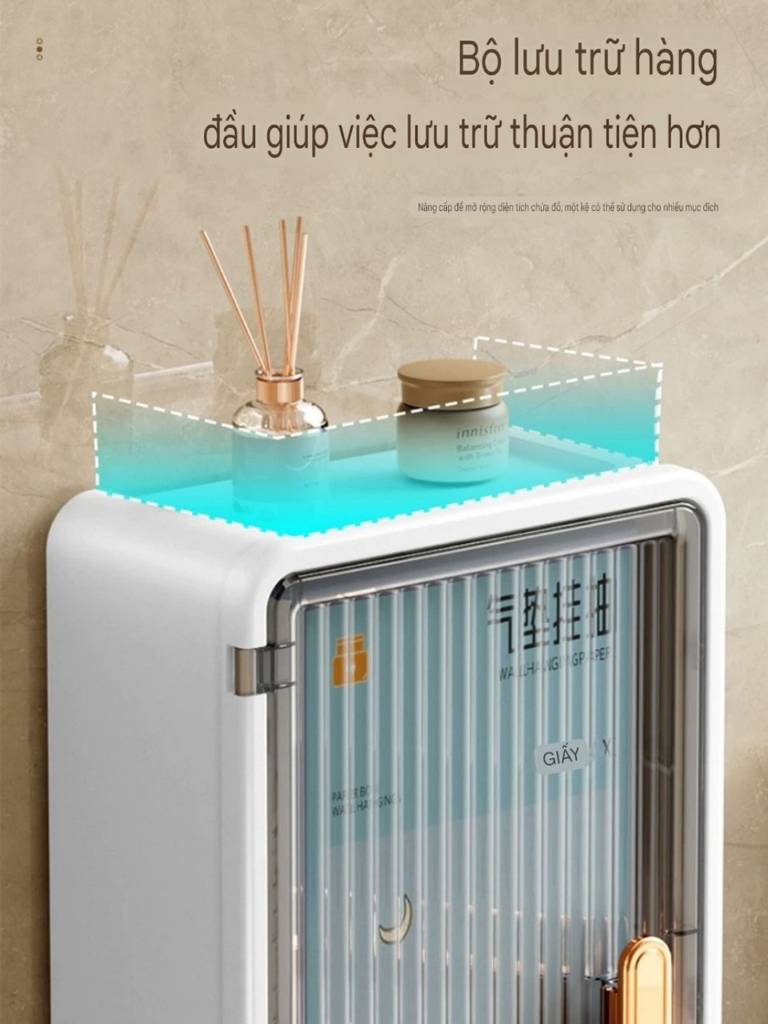 Hộp đựng khăn giấy 3 ngăn loại dán tường