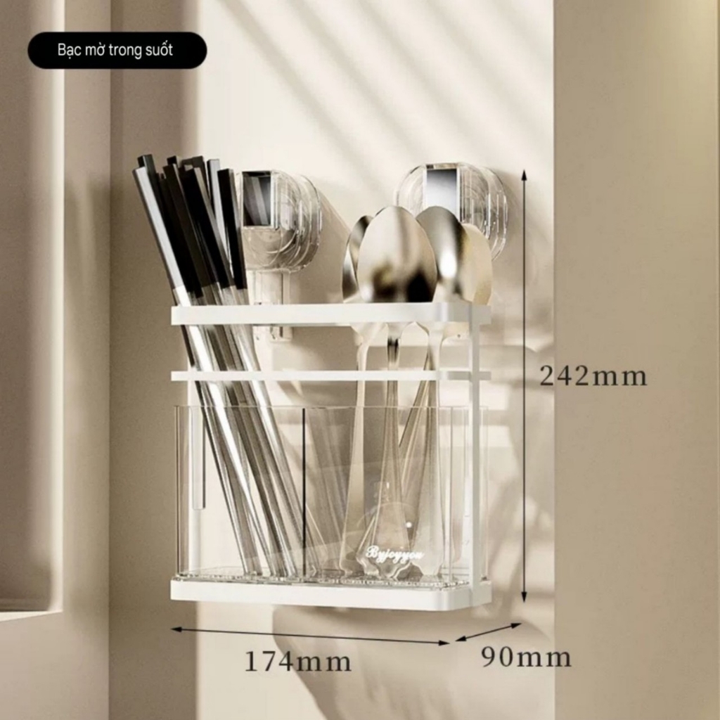 Hộp đựng muỗng đũa kiểu hút tường