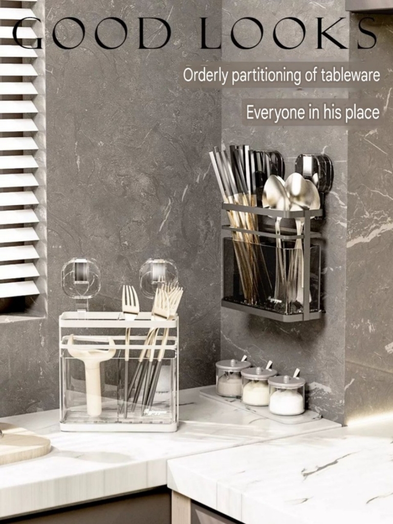 Hộp đựng muỗng đũa kiểu hút tường