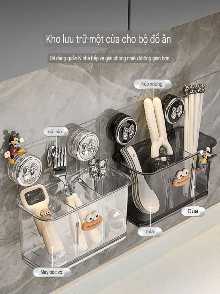 Hộp đựng muỗng đũa nhựa Mica trong suốt