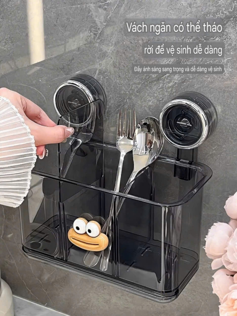 Hộp đựng muỗng đũa nhựa Mica trong suốt