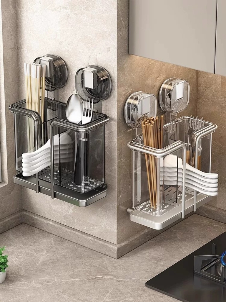 Hộp đựng thìa đũa loại hút tường